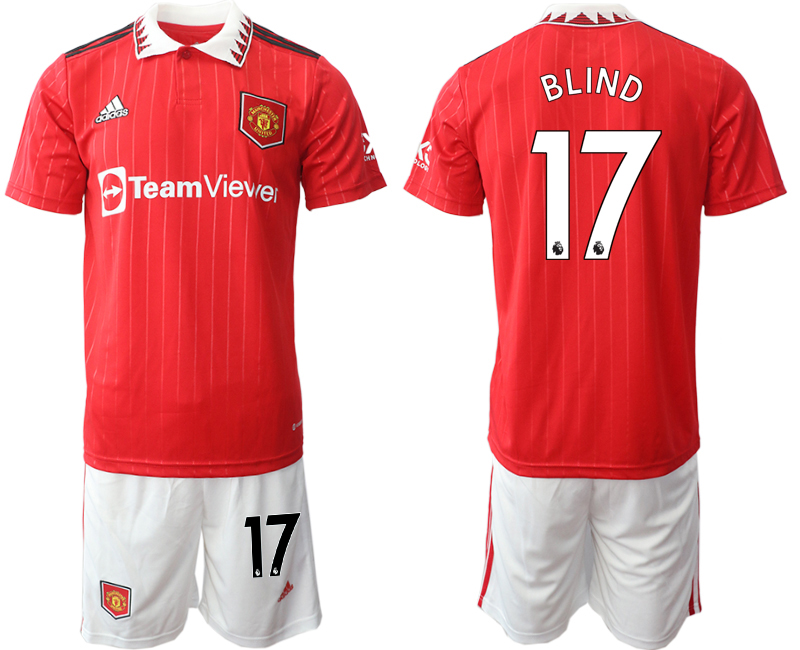 Men 2022-2023 Club Manchester United home Red #17 Adidas Soccer Jersey